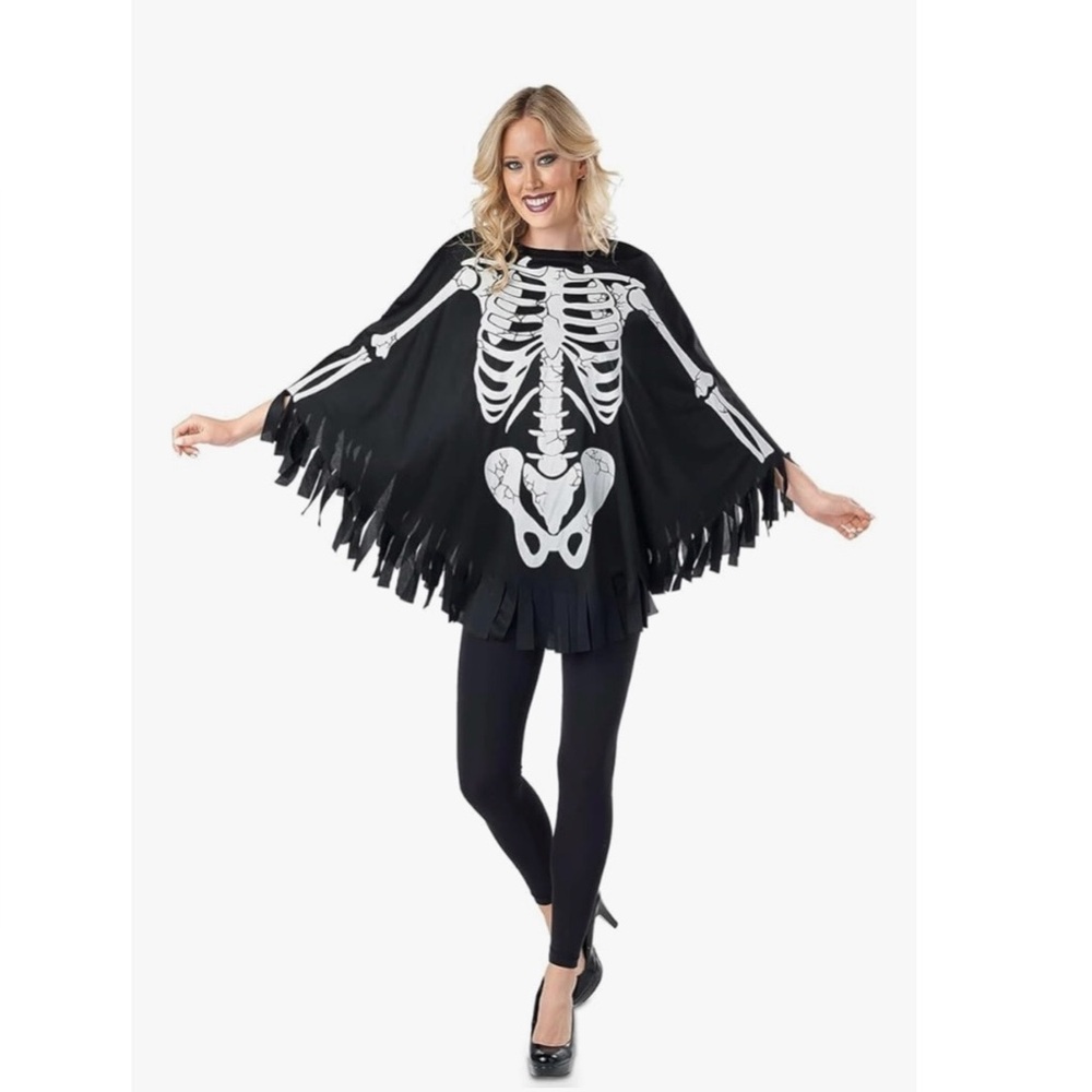 Seasons Halloween Costume for Women Skeleton Quick Cape for Adult, NEW